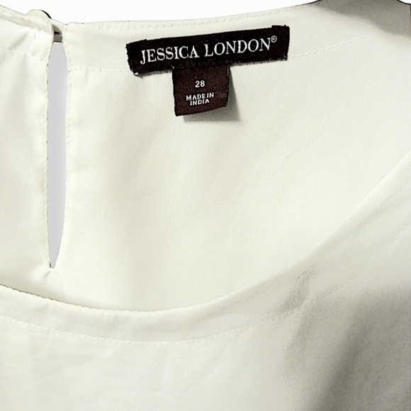 Jessica London vintage Women's Plus Size White Blouse with Scalloped bot… - Picture 5 of 11